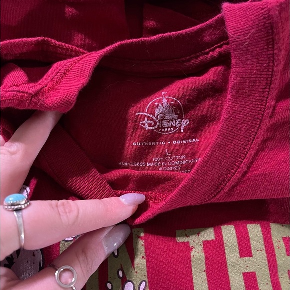 Red Adults Naughty List Disney Graphic T-Shirt - Picture 3 of 3